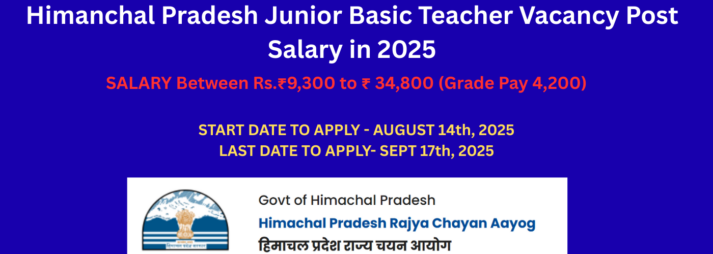 HP JBT Teacher 2025 Recruitment 600 Post Check how to apply Online