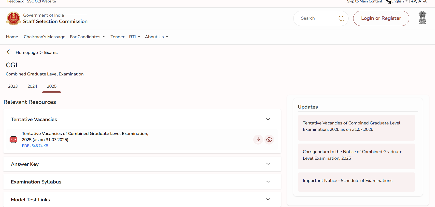 14582 Vacancies out SSC CGL 2025 Exam Date Announcement, Don’t miss Visit today https://ssc.gov.in/