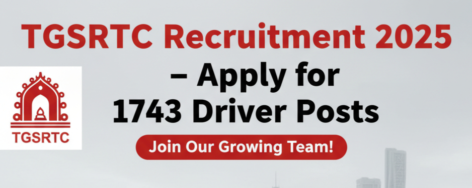 TGSRTC Recruitment 2025 Driver & Shramiks Apply Now 10th pass can apply