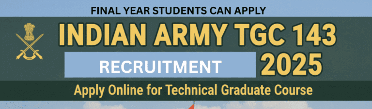 Indian Army TGC Recruitment 2025 Final Year Students Can Apply Apply Online