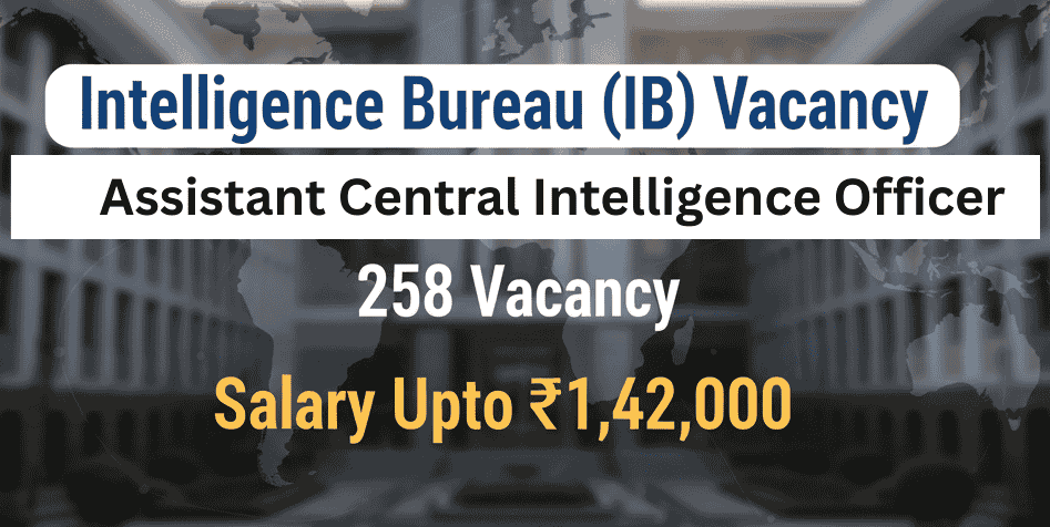 IB ACIO-II / Tech Recruitment 2025 Apply Online for 258 Posts