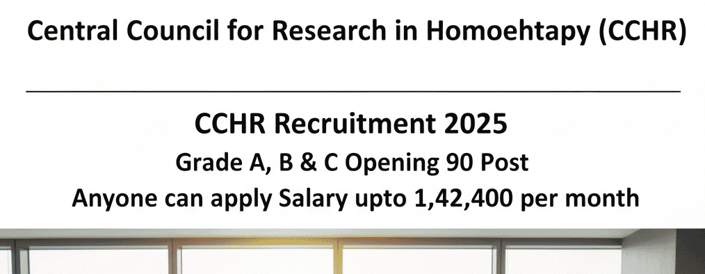CCRH Group A, B & C Recruitment 2025 – Apply Online for 90 Posts