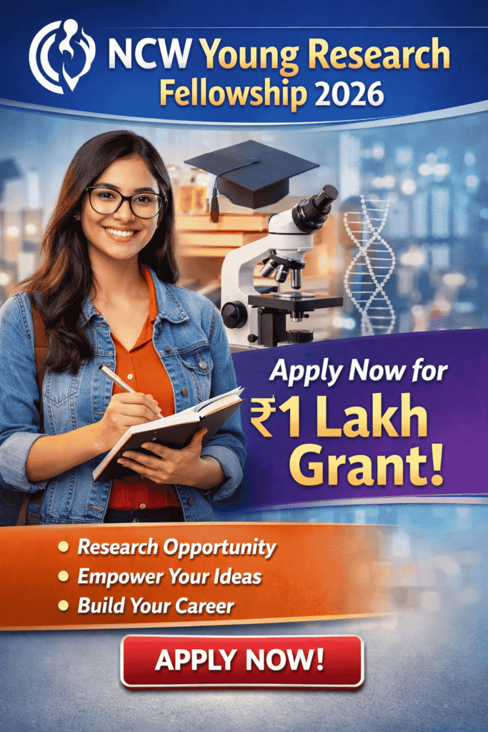 NCW Young Research Fellowship 2026 Apply Now for ₹1 Lakh Grant