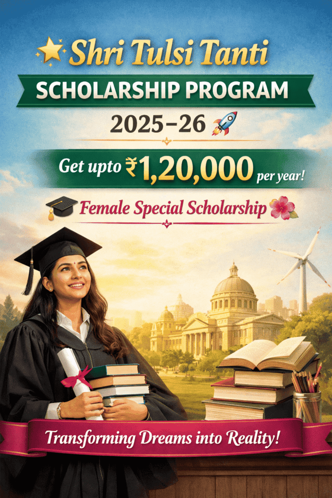 Shri-Tulsi-Tanti-Scholarship-Program-2025–26-–-Eligibility-Benefits-How-to-Apply