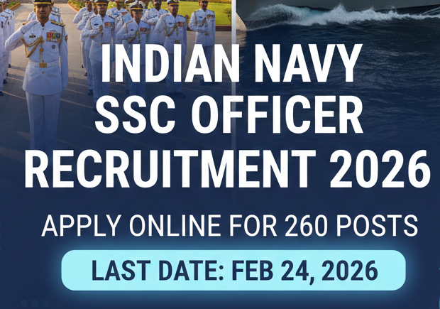 260 Post for Indian Navy SSC Officer Recruitment 2026 Salary up to 1,20,000 Check Now