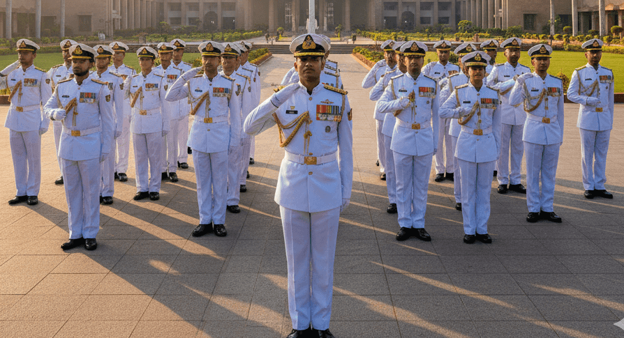 Indian-Navy-SSC-Officers-standing-proudly-at-the-naval-academy