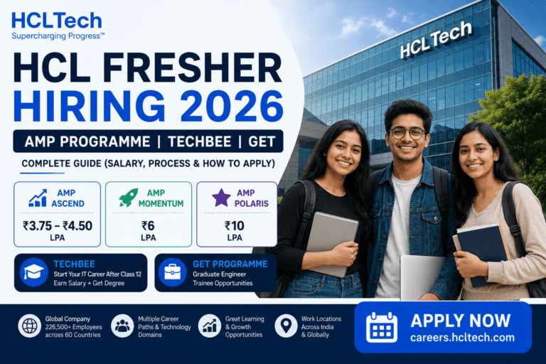 HCL fresher hiring 2026 AMP Ascend MomentumPolaris TechBee complete guide salaryprocess