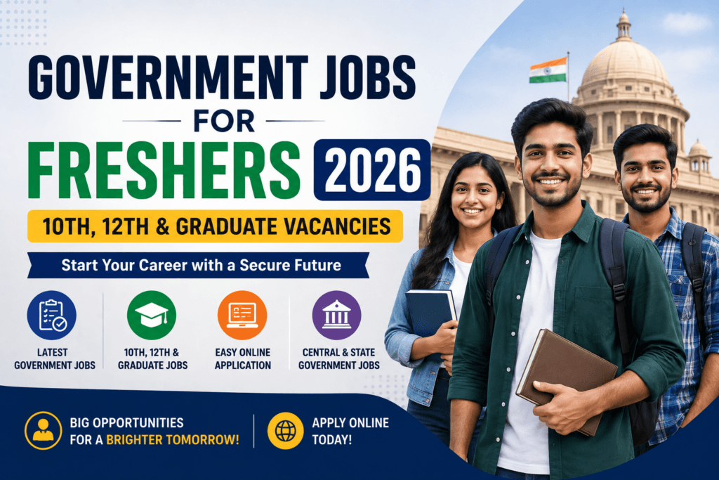 Government jobs for freshers 2026 with 10th, 12th and graduate vacancies