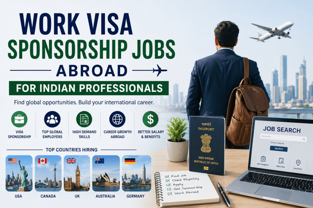 work visa sponsorship jobs abroad for Indian professionals