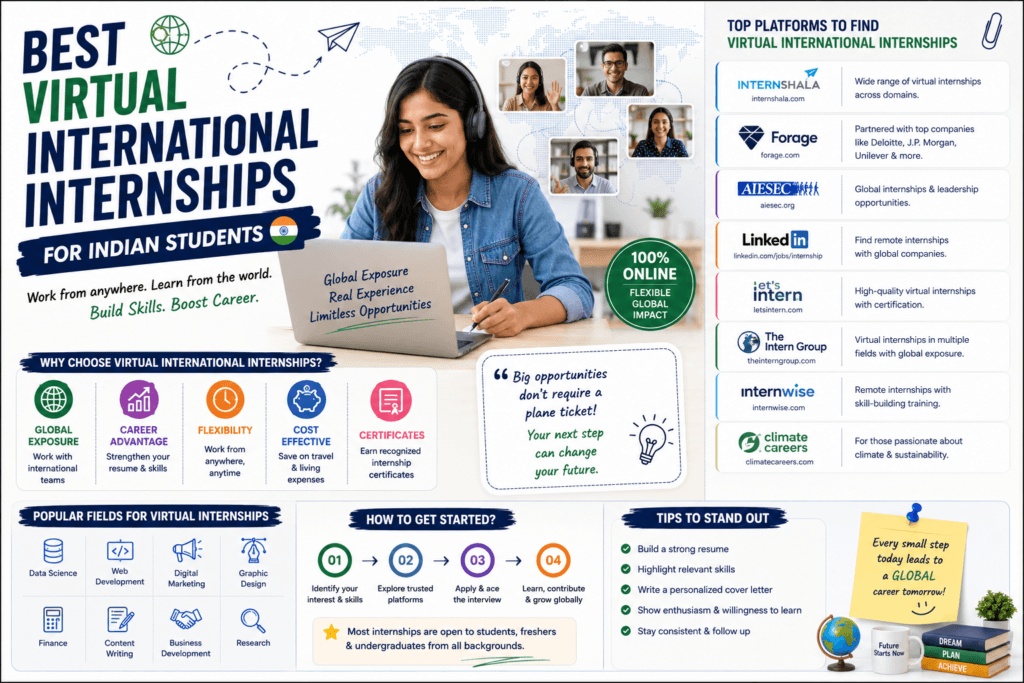 Virtual International Internships for Indian Students