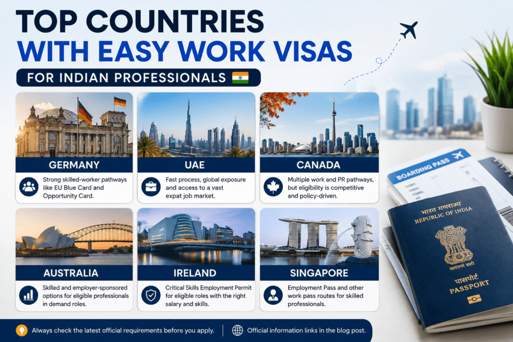 easy work visa countries for Indians
