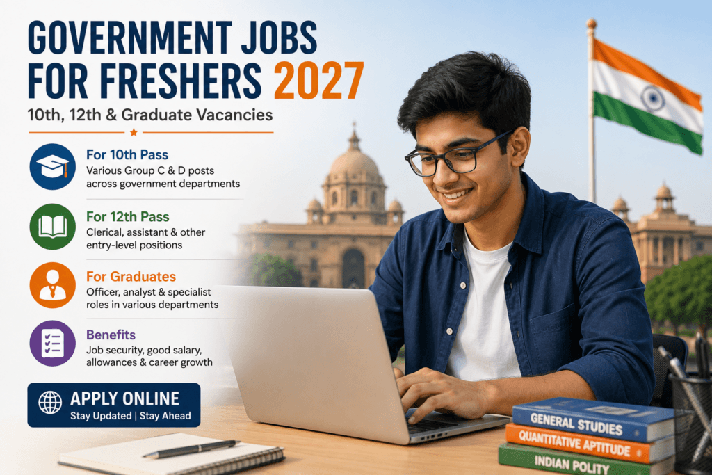 government jobs for freshers 2027 10th 12th graduate vacancies