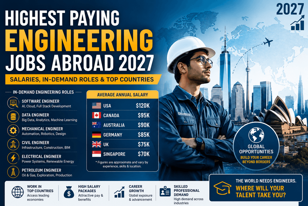 Highest paying engineering jobs abroad 2027 with salaries, in-demand roles and top countries