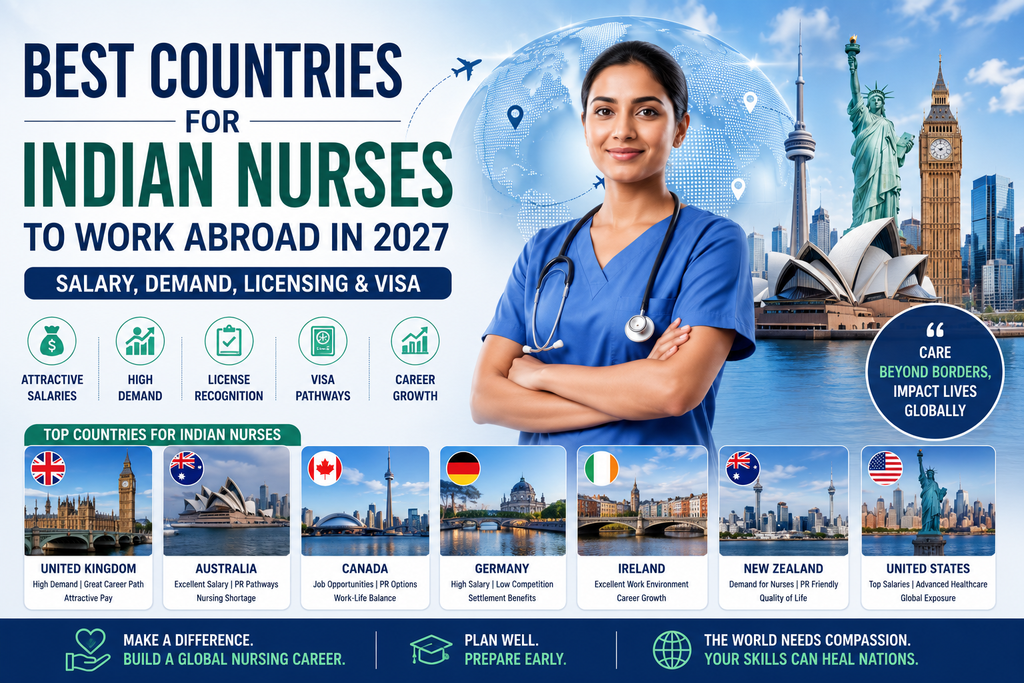 Best countries for Indian nurses to work abroad in 2027