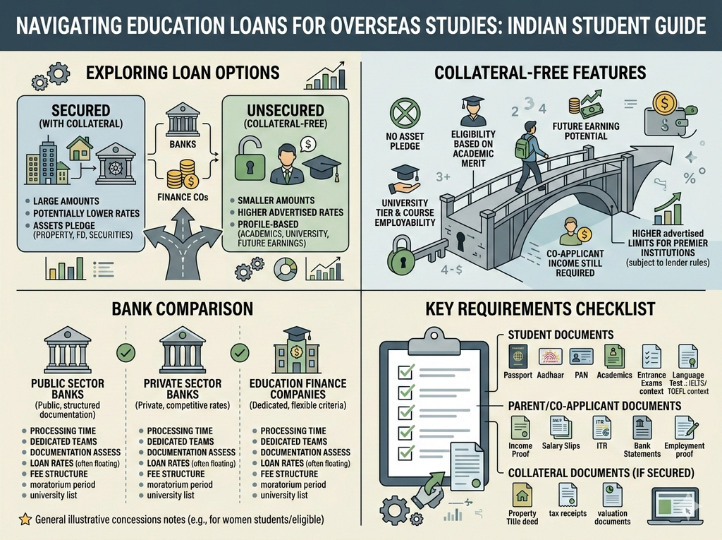 education loan without collateral for abroad studies 2026